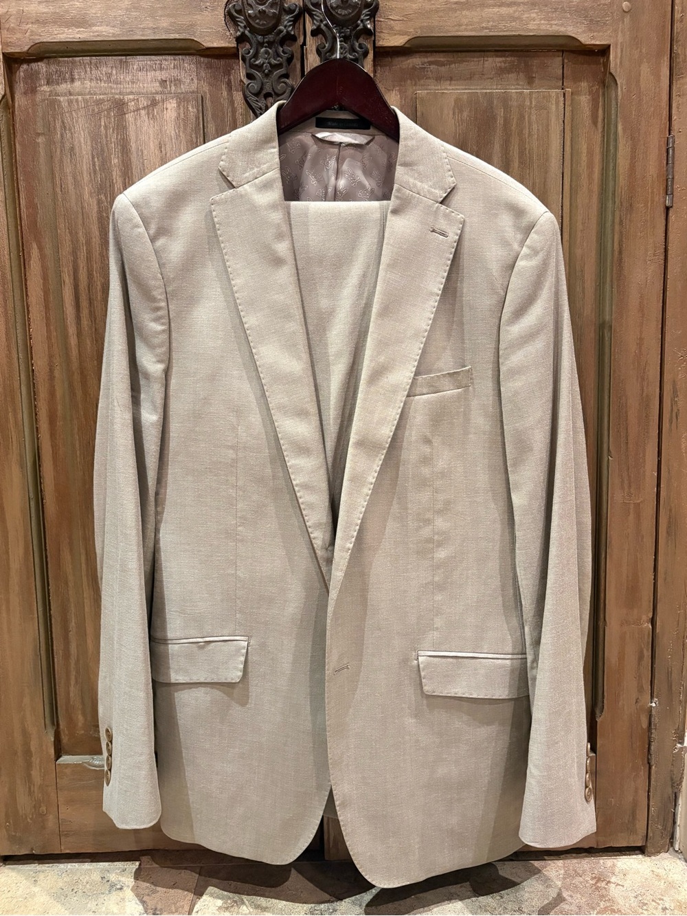 Men's Tan Two-Button Suit